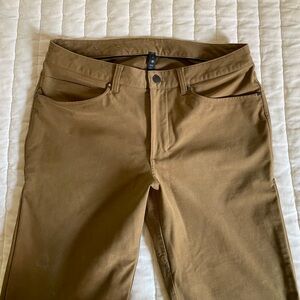 Lululemon Mens Khaki ABC Slim-fit 5-Pocket Utilitech Pants 32x34